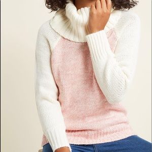 New ModCloth raglan cowl neck pink sweater